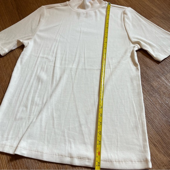 LOFT Cream Ribbed Turtleneck Top - Picture 7 of 8